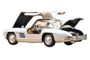 Mercedes 300 SL W198 Gullwing Argintiu Norev 1:18 183857 Metal - imaginea 2 din 5