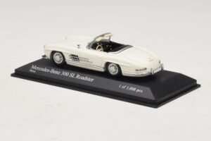 Mercedes 300 SL W198 Roadster Alb Minichamps 1:43 400039034 Metal - imaginea 3 din 4