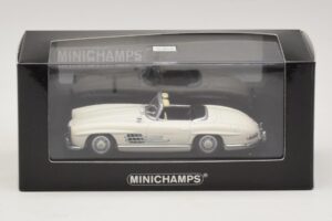 Mercedes 300 SL W198 Roadster Alb Minichamps 1:43 400039034 Metal - imaginea 4 din 4