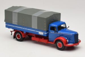Mercedes L 315 Camion cu Platformă Albastru Roșu Minichamps 1:43 439034420 Metal - imaginea 4 din 6
