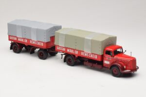 Mercedes L315 Pritschenzug Gustav Mauler Minichamps 1:43 499034720 Metal - imaginea 4 din 6