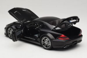 Mercedes SL65 AMG R230 Black Series Matt Black Minichamps 1:18 100038121 Metal - imaginea 5 din 8