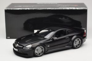 Mercedes SL65 AMG R230 Black Series Matt Black Minichamps 1:18 100038121 Metal - imaginea 8 din 8