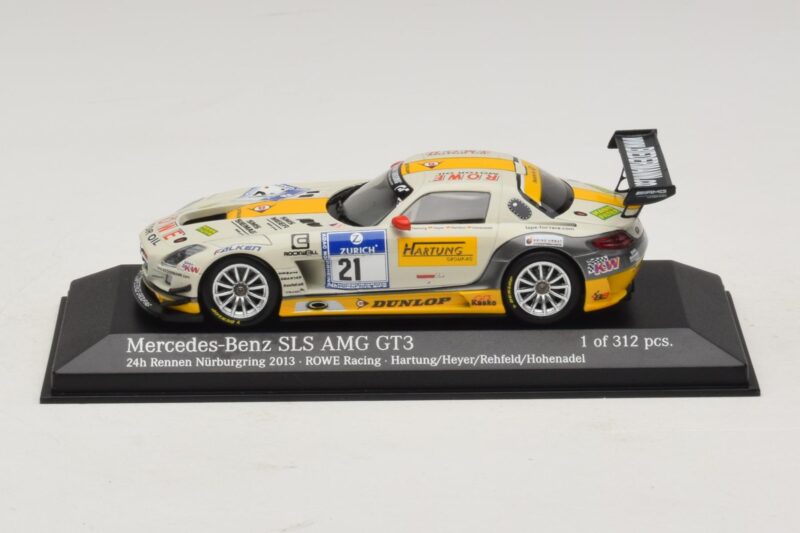 Mercedes SLS AMG GT3 #21 Rowe Racing Hartung / Heyer Nurburgring 24 Hours 2013 Minichamps 1:43 Mercedes SLS AMG GT3 #21 Rowe Racing Hartung / Heyer Nurburgring 24 Hours 2013 Minichamps 1:43 410133221 Metal