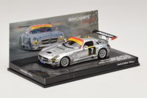 Mercedes SLS AMG GT3 #7 Black Falcon Jager / Seyffarth 24 Hours of Dubai 2011 Minichamps 1:43 437110307 Metal - imaginea 2 din 5