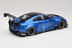 Nissan GT-R R35 Liberty Walk Work T2 Albastru Metalizat Solido 1:18 S1805801 Metal - imaginea 2 din 6