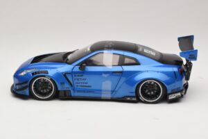 Nissan GT-R R35 Liberty Walk Work T2 Albastru Metalizat Solido 1:18 S1805801 Metal - imaginea 3 din 6