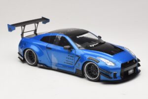 Nissan GT-R R35 Liberty Walk Work T2 Albastru Metalizat Solido 1:18 S1805801 Metal - imaginea 4 din 6