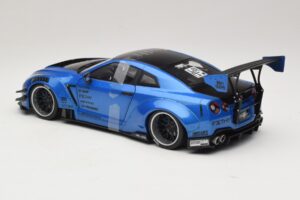 Nissan GT-R R35 Liberty Walk Work T2 Albastru Metalizat Solido 1:18 S1805801 Metal - imaginea 5 din 6