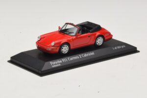 Porsche 911 964 Carrera 2 Cabriolet Roșu Minichamps 1:43 430067330 Metal - imaginea 2 din 4