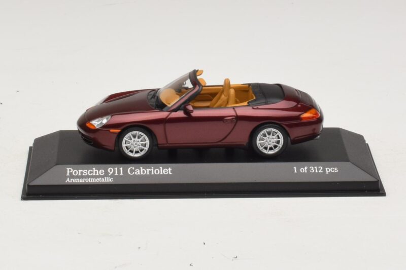 Porsche 911 996 Cabriolet Roșu Metalizat Minichamps 1:43 Porsche 911 996 Cabriolet Roșu Metalizat Minichamps 1:43 400061092 Metal
