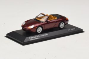 Porsche 911 996 Cabriolet Roșu Metalizat Minichamps 1:43 400061092 Metal - imaginea 2 din 4