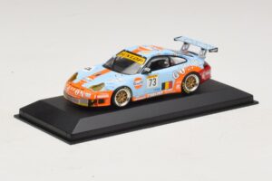 Porsche 911 996 GT3 RSR Gulf #73 Lefort / Lambert 1000km Spa 2005 Minichamps 1:43 400056473-P1 Metal - imaginea 2 din 4