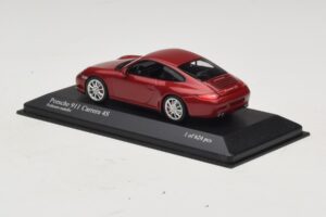 Porsche 911 997 Carrera 4S Red Metallic Minichamps 1:43 400066422 Metal - imaginea 3 din 4