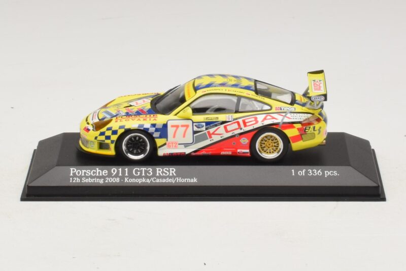 Porsche 911 997 GT3 RS #77 Konopka / Casadei 12 Hours of Sebring 2008 Minichamps 1:43 Porsche 911 997 GT3 RS #77 Konopka / Casadei 12 Hours of Sebring 2008 Minichamps 1:43 400086977 Metal