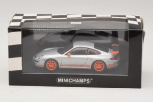 Porsche 911 997 GT3 RS Argintiu Portocaliu Minichamps 1:43 403066013 Metal - imaginea 4 din 4