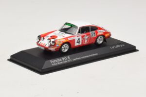 Porsche 911 S #4 G. Larrousse / J-C. Perramond 2nd Place Rally Monte Carlo 1972 Minichamps 1:43 400726804 Metal - imaginea 2 din 4