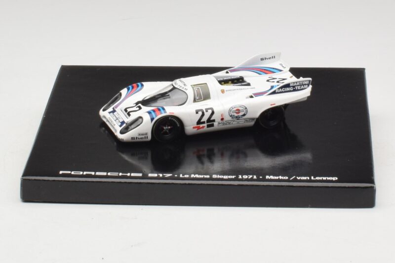 Porsche 917K #22 H. Marko / G. van Lennep Martini Racing 24 Hours of Le Mans Câștigător 1971 Ediție Casetă Minichamps 1:43 WA