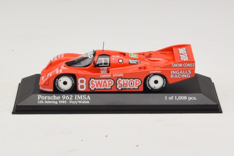 Porsche 962 IMSA #8 A.J. Foyt / B. Wollek 12 Hours of Sebring 1985 Minichamps 1:43 Porsche 962 IMSA #8 A.J. Foyt / B. Wollek 12 Hours of Sebring 1985 Minichamps 1:43 400856508 Metal