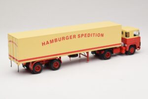 Scania LB111S Koffersattelzug Hamburger Spedition Minichamps 1:43 499123880 Metal - imaginea 2 din 6