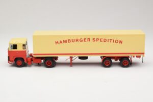Scania LB111S Koffersattelzug Hamburger Spedition Minichamps 1:43 499123880 Metal - imaginea 3 din 6