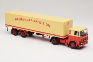 Scania LB111S Koffersattelzug Hamburger Spedition Minichamps 1:43 499123880 Metal - imaginea 4 din 6