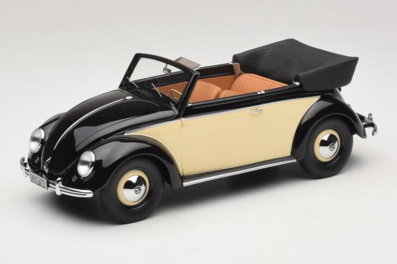 Volkswagen Beetle Cabriolet Negru Crem Minichamps 1:18 107054131 Rășină