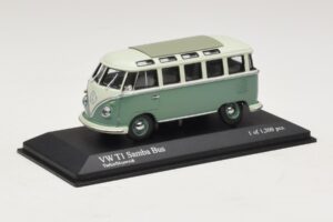 Volkswagen T1 Samba Bus Albastru Turcoaz Alb Minichamps 1:43 430052306 Metal - imaginea 2 din 4