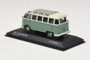 Volkswagen T1 Samba Bus Albastru Turcoaz Alb Minichamps 1:43 430052306 Metal - imaginea 3 din 4