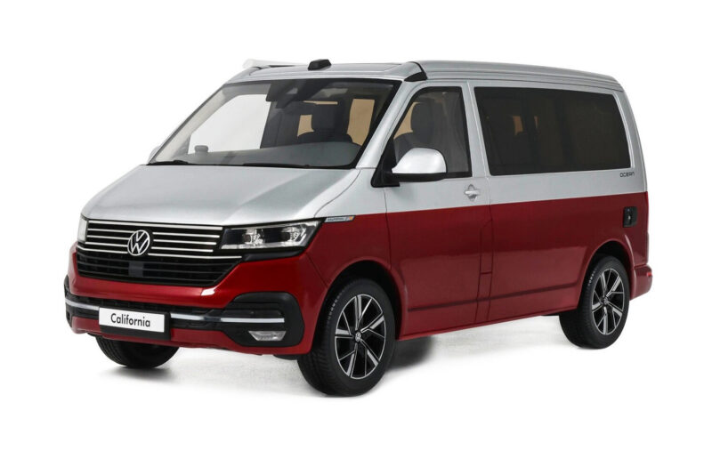 Volkswagen T6.1 California Ocean Tornado Red / Reflex Silver Otto 1:18 OT1342 Rășină