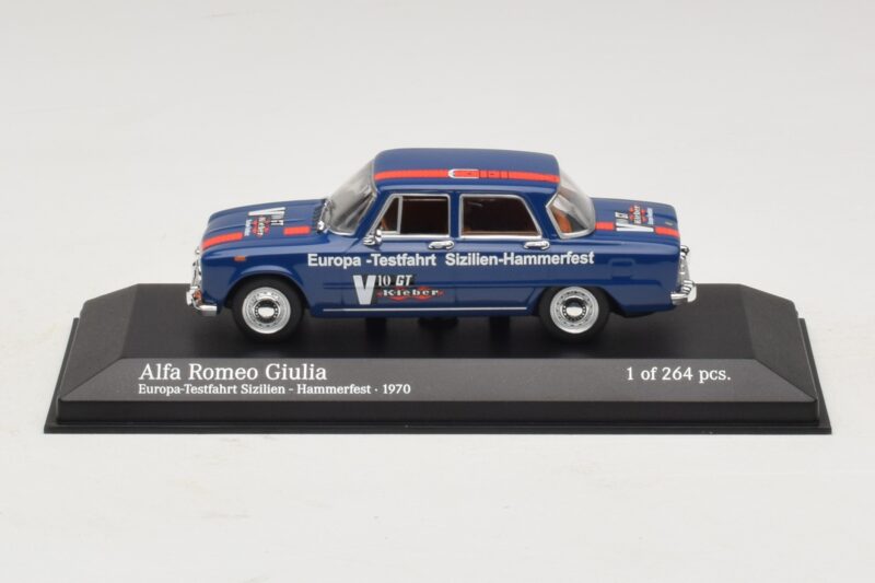 Alfa Romeo Giulia Europa-Testfahrt Sizilien-Hammerfest Minichamps 1:43 Alfa Romeo Giulia Europa-Testfahrt Sizilien-Hammerfest Minichamps 1:43 400120905 Metal