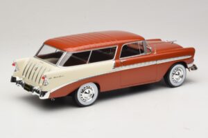Chevrolet Bel Air Nomad Maro Metalizat & Crem KK-Scale 1:18 KKDC181294 Metal - imaginea 2 din 6