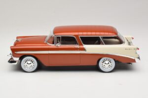 Chevrolet Bel Air Nomad Maro Metalizat & Crem KK-Scale 1:18 KKDC181294 Metal - imaginea 3 din 6