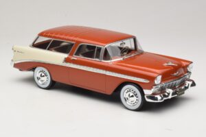 Chevrolet Bel Air Nomad Maro Metalizat & Crem KK-Scale 1:18 KKDC181294 Metal - imaginea 4 din 6