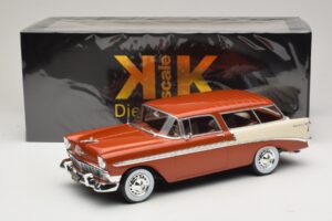 Chevrolet Bel Air Nomad Maro Metalizat & Crem KK-Scale 1:18 KKDC181294 Metal - imaginea 6 din 6