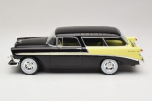 Chevrolet Bel Air Nomad Custom Negru & Galben Deschis KK-Scale 1:18 KKDC181293 Metal - imaginea 3 din 6