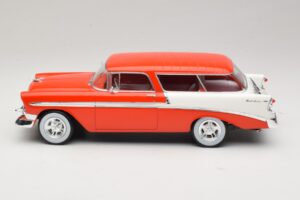 Chevrolet Bel Air Nomad Custom Roșu Deschis & Alb KK-Scale 1:18 KKDC181291 Metal - imaginea 3 din 6