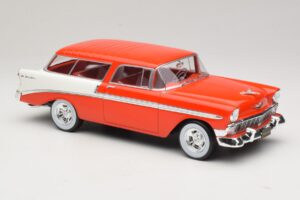 Chevrolet Bel Air Nomad Custom Roșu Deschis & Alb KK-Scale 1:18 KKDC181291 Metal - imaginea 4 din 6