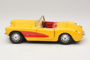 Chevrolet Corvette C1 Cabriolet Galben Roșu Bburago 1:18 3034-M2 Metal - imaginea 4 din 8