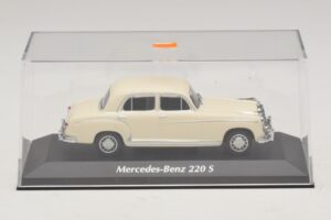 Mercedes 220 S W180 Alb Maxichamps 1:43 940033000 Metal - imaginea 4 din 5