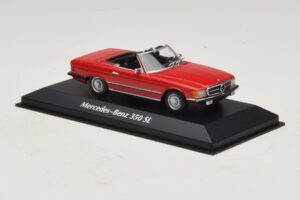 Mercedes 350 SL R107 Roșu Maxichamps 1:43 940033432 Metal - imaginea 3 din 5