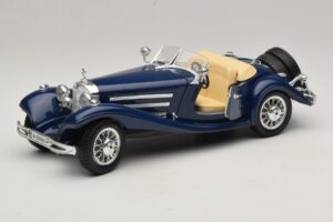 Mercedes 500K Roadster Albastru Bburago 1:20 3070 Metal - imaginea 2 din 8