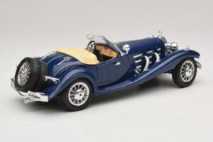 Mercedes 500K Roadster Albastru Bburago 1:20 3070 Metal - imaginea 3 din 8