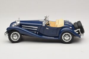 Mercedes 500K Roadster Albastru Bburago 1:20 3070 Metal - imaginea 4 din 8