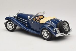 Mercedes 500K Roadster Albastru Bburago 1:20 3070 Metal - imaginea 7 din 8