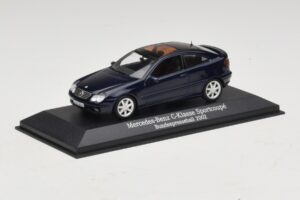Mercedes C-Class Sportscoupe CL203 Blue Metallic Bundespressball Minichamps 1:43 MB010 Metal - imaginea 2 din 5