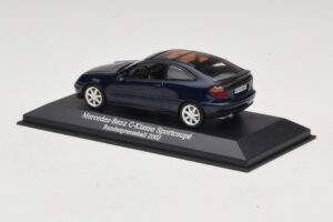 Mercedes C-Class Sportscoupe CL203 Blue Metallic Bundespressball Minichamps 1:43 MB010 Metal - imaginea 3 din 5