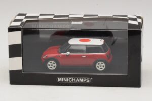 Mini Cooper One R50 Roșu Cu Steag Japonez Minichamps 1:43 MINI034 Metal - imaginea 5 din 5