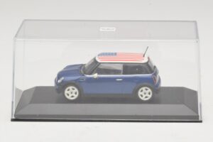 Mini Cooper S R53 Albastru Cu Steag American Minichamps 1:43 MINI014 Metal - imaginea 4 din 5