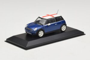 Mini Cooper S R53 Albastru Cu Steag Englezesc Minichamps 1:43 MINI012 Metal - imaginea 2 din 5